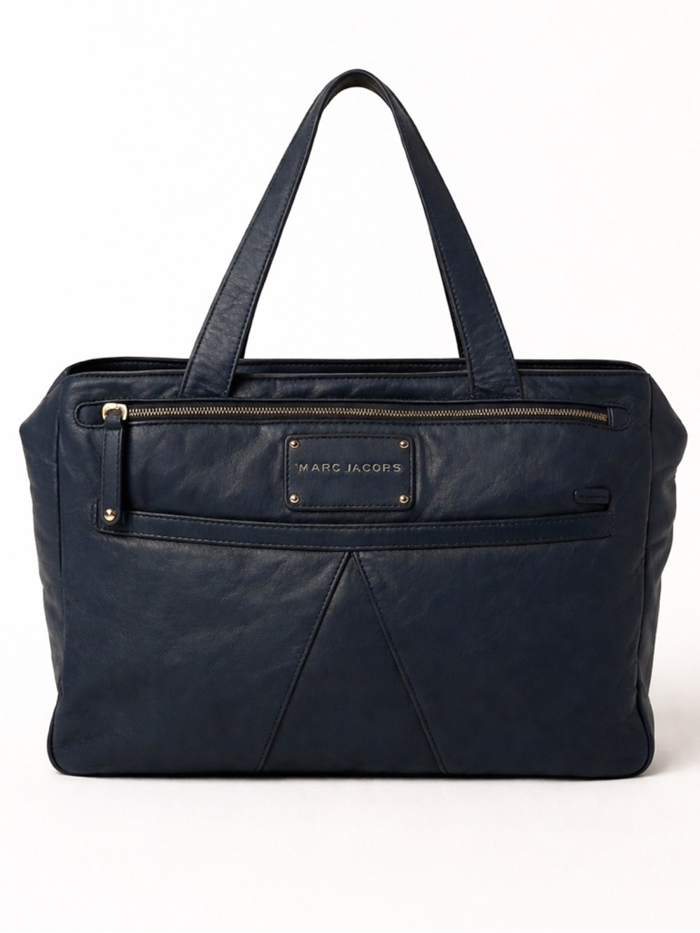 Marc Jacobs blue Leather Shoulder Bag structured Tote - Picture 2 of 12